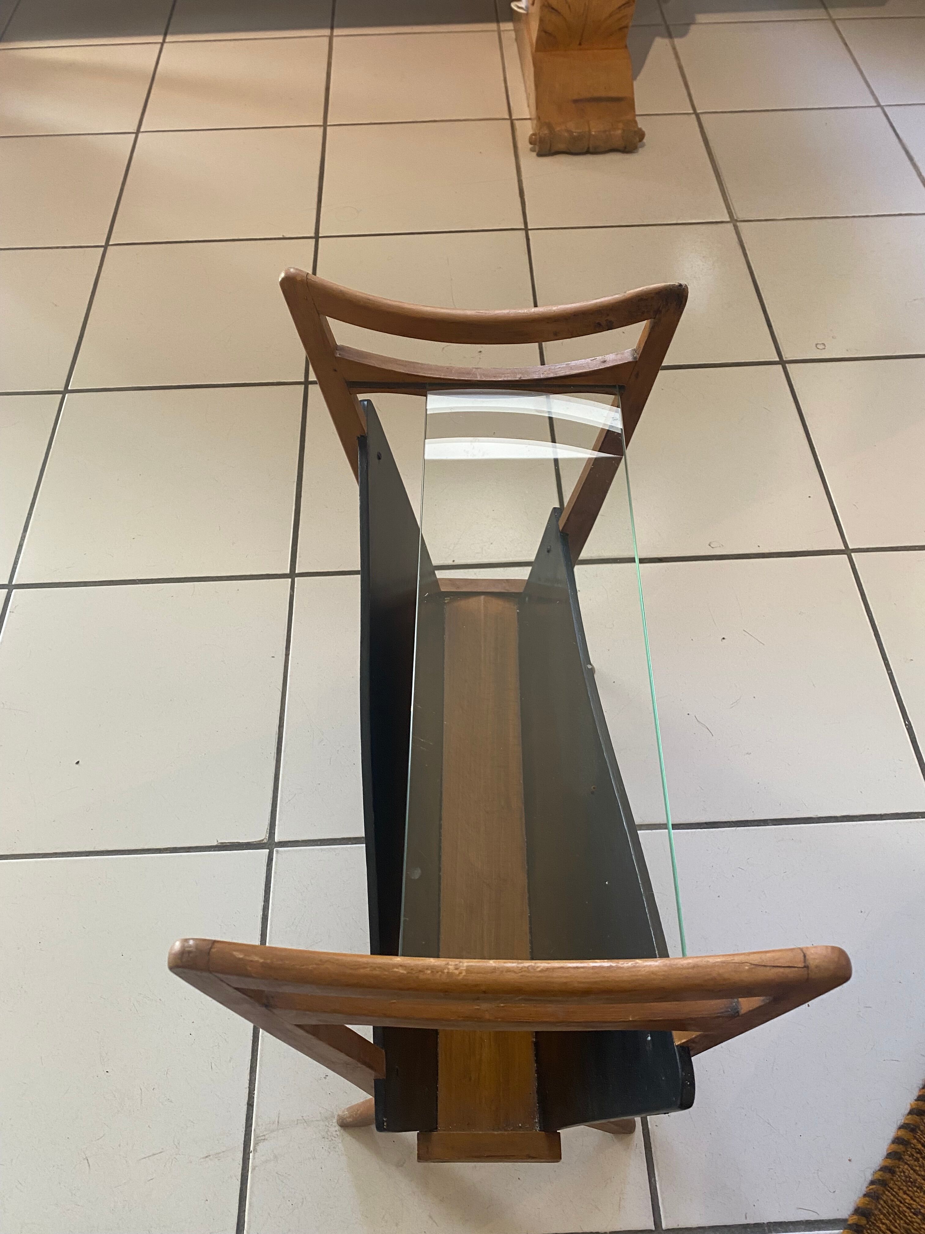 Beech design magazine holder 1980s