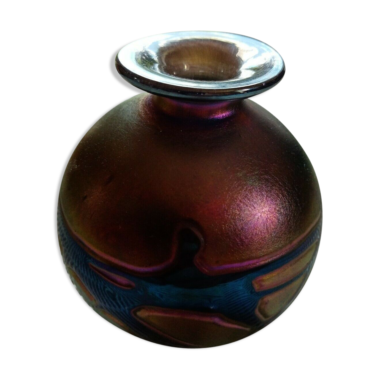 Vase Phoenician Malta 10 cm high gilded multicolored glass