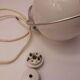 White opaline art deco hanging
