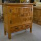 2-door, 2-drawer wardrobe in solid oak and wrought iron, rustic style, 1960s