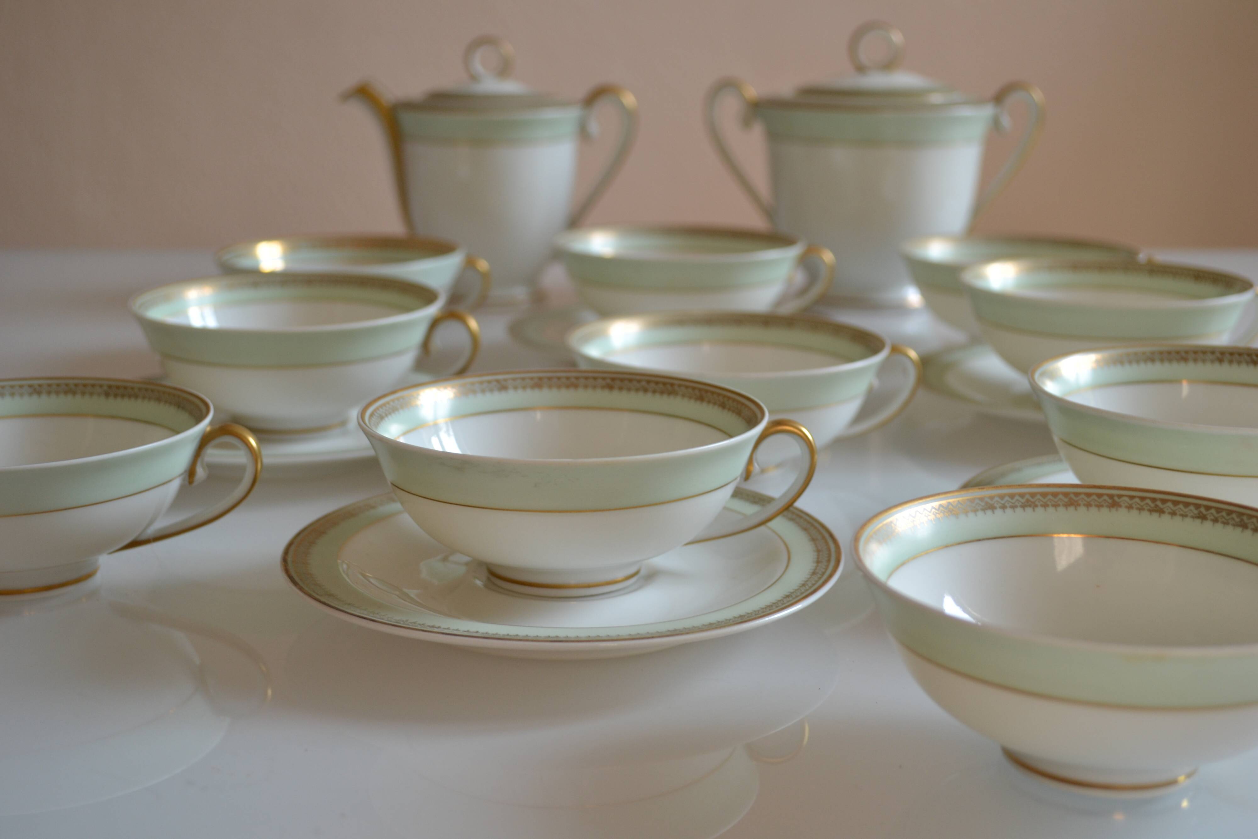 Service à thé ou à café porcelaine de Limoges A. Giraud & Brousseau 1940
