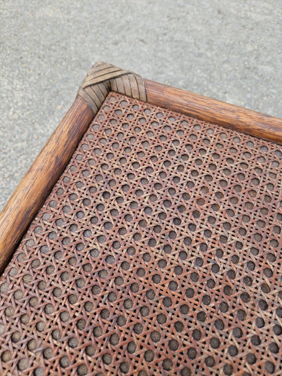 Vintage rattan bedside table
