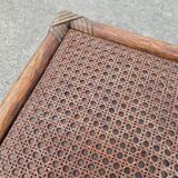 Table de chevet vintage en rotin