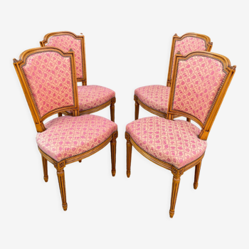 Set de 4 chaises françaises style Louis XVI vintage