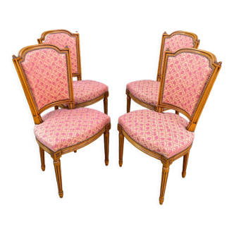 Set de 4 chaises françaises style Louis XVI vintage
