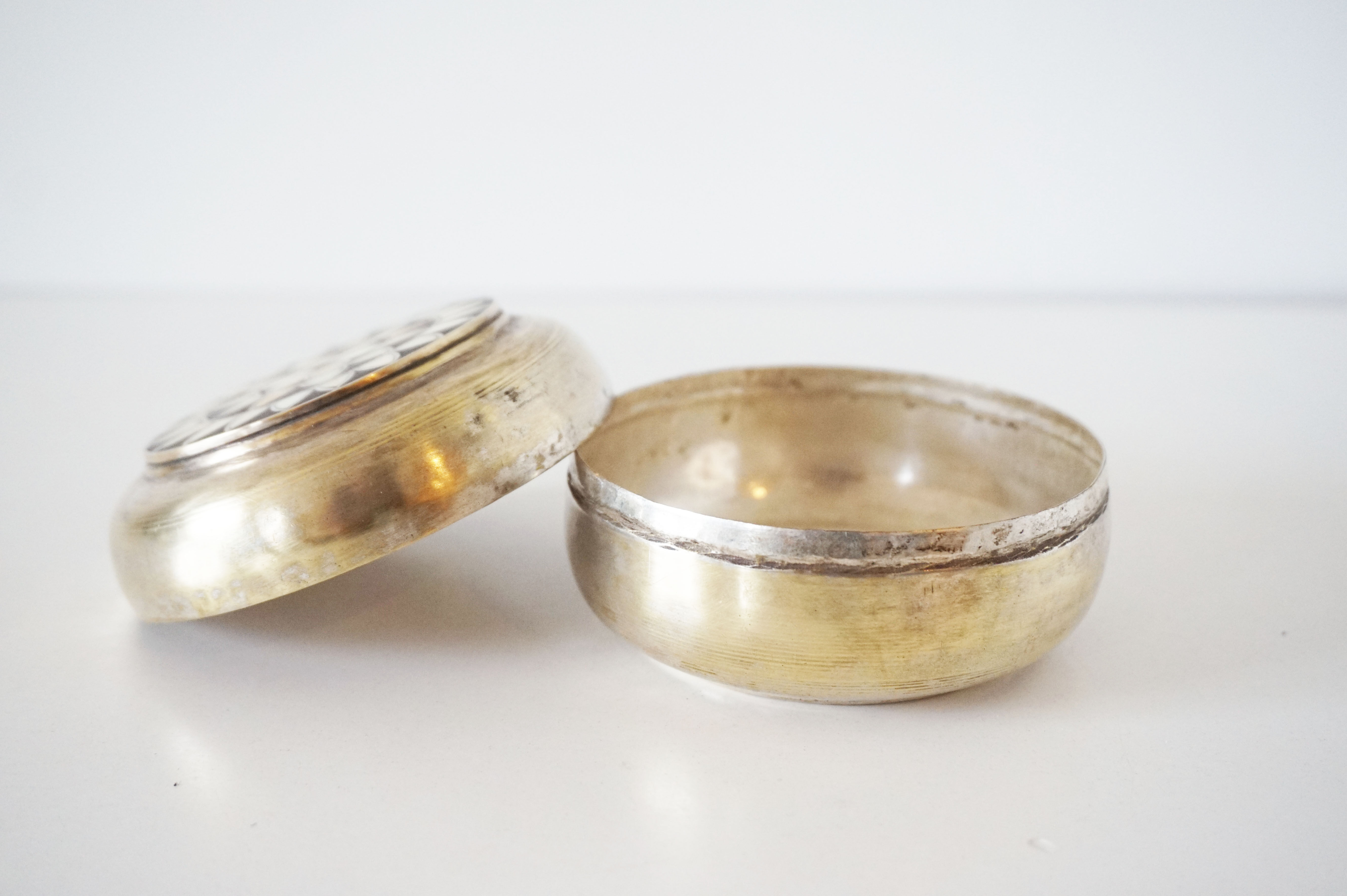Brass and mother-of-pearl box