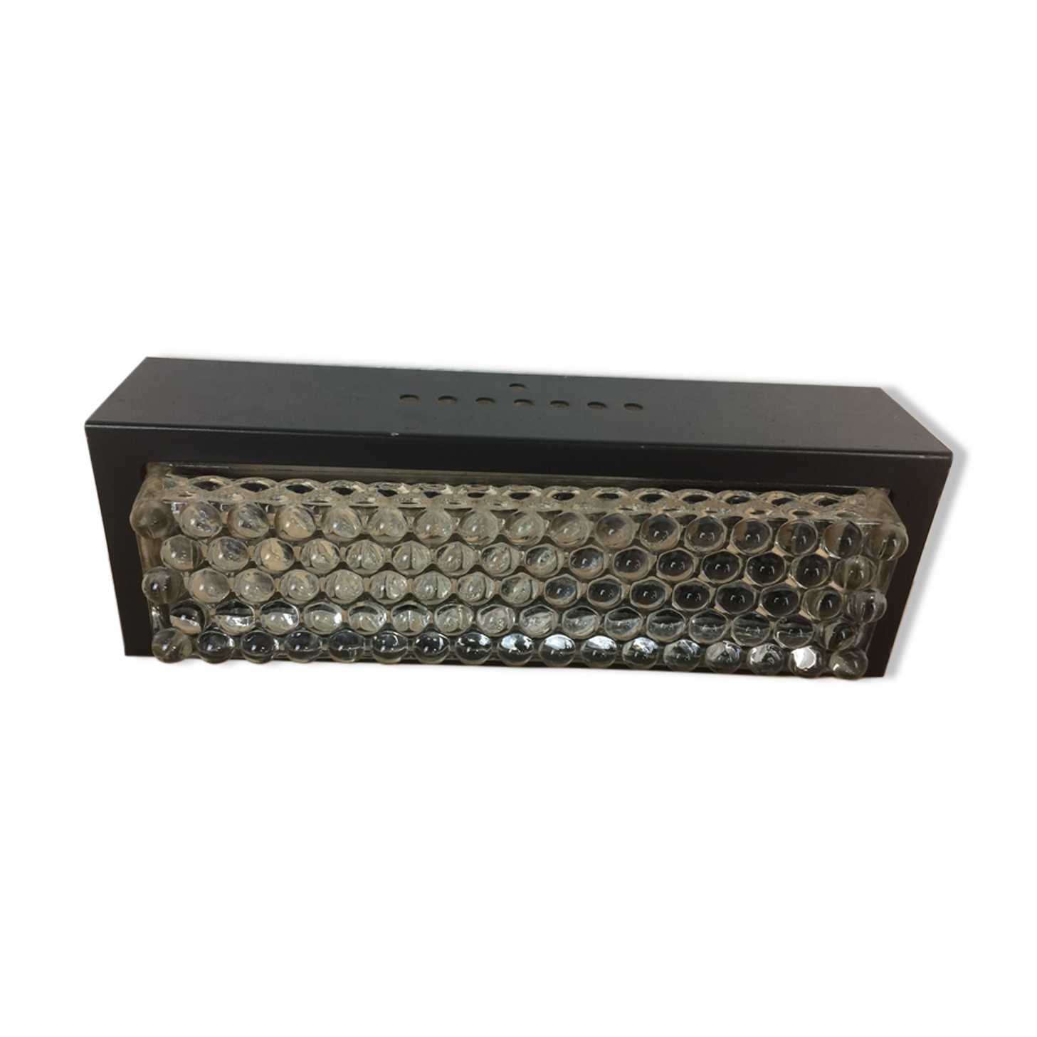 Wall lamp 50s, metal and molded glass