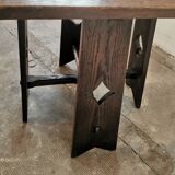 Arts and crafts style oak side table, 1950s