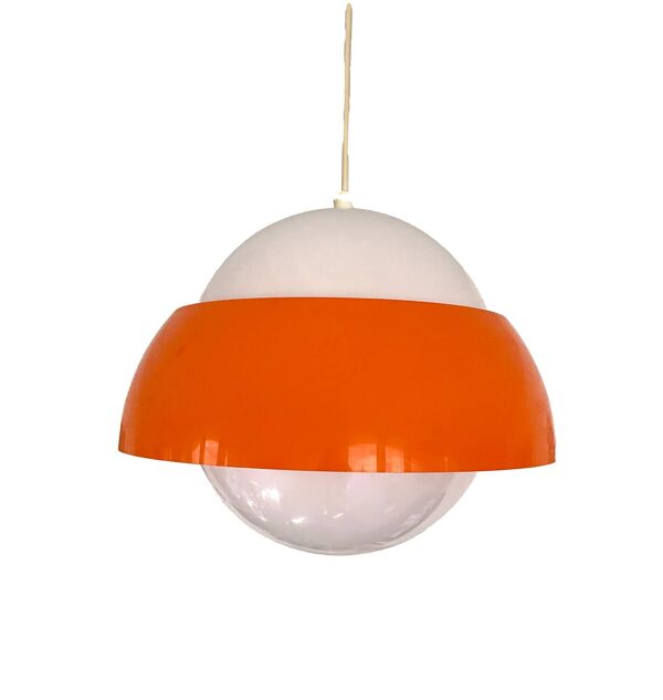 Pendentif œuf au plat en plastique des années 1970