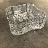 Ashtray crystal cup with patterns of massive square shape 16 cm