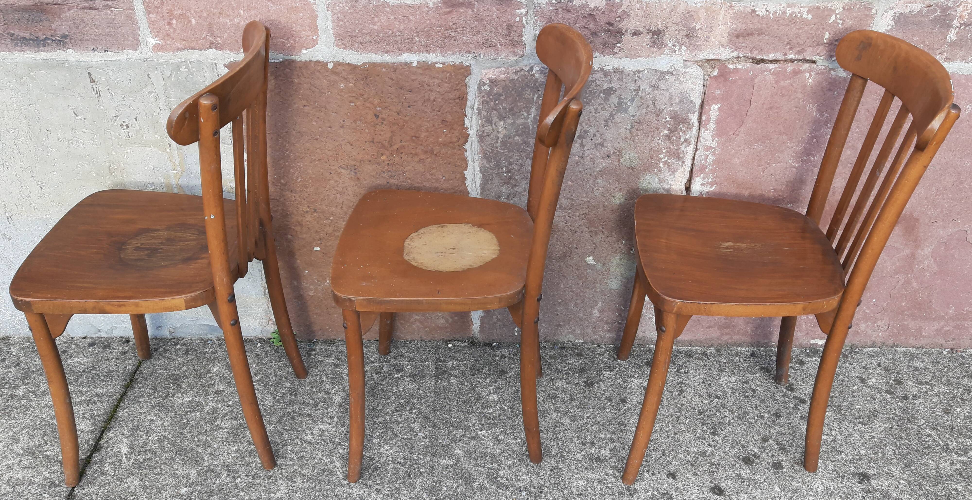 Chaises bistrot Luterma (système Monobloc, lot de 3)