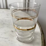 Set of 13 granite water glasses with golden borders 50s-60s