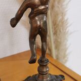 Pair of antique candlesticks in bronze and brass