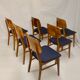 Set de six chaises design année 60 ,70 bois latté traditionnel