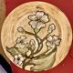 Ceramic plate, flower decoration, monogram to be identified on the back