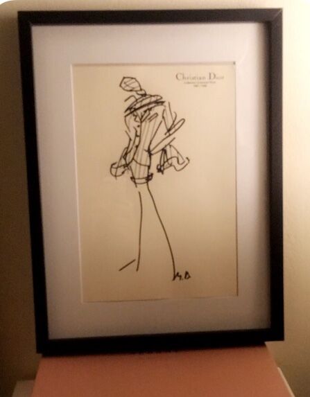 Print fashion illustration Christian Dior spring-summer collection 1985
