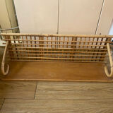 Vintage rattan wall shelf