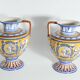 Large Hand-Painted Ceramic Double Handled Vases,  France, Set of 2