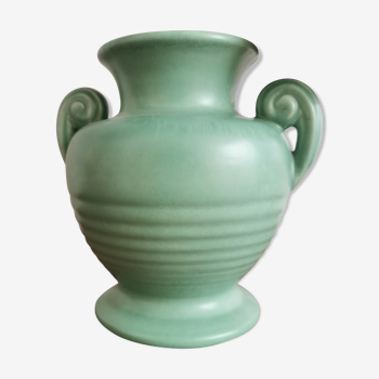 Vase céramique vert jade années 40