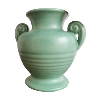Jade green ceramic vase 40s