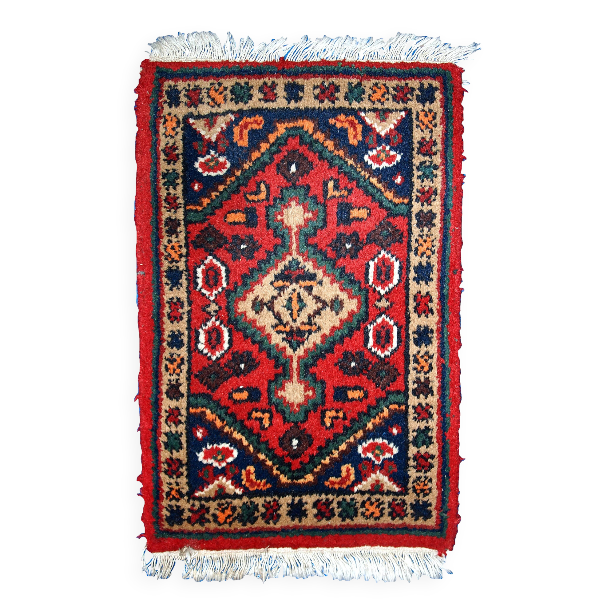 Tapis Vintage Hamadan en Laine, Années 1970, Élégance Artisanale
