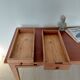 Bureau ancien à double tiroir, pieds gainés, XIXème