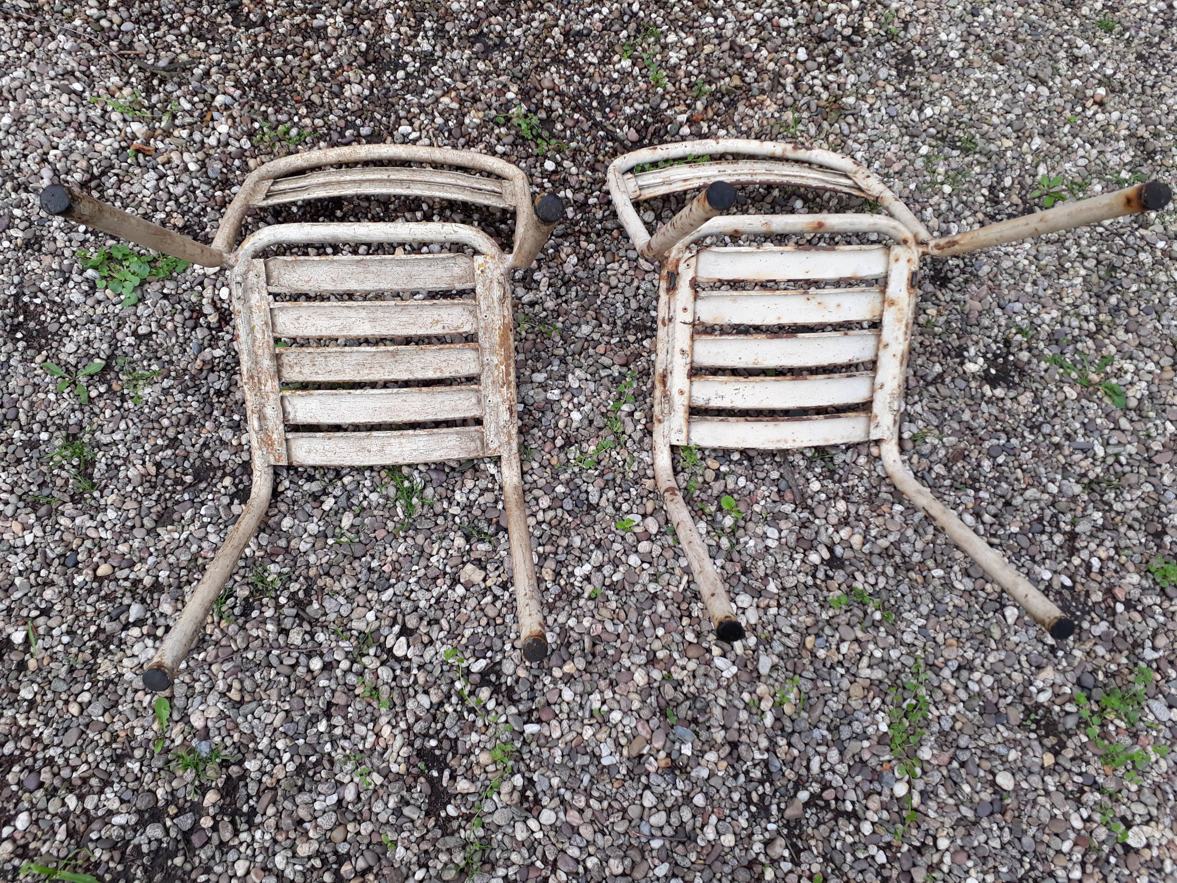 Pair of chairs  metal Tolix T250s to be restored