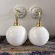 Pair of vintage white opaline wall lights
