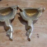 Pair of golden plaster wall selettes