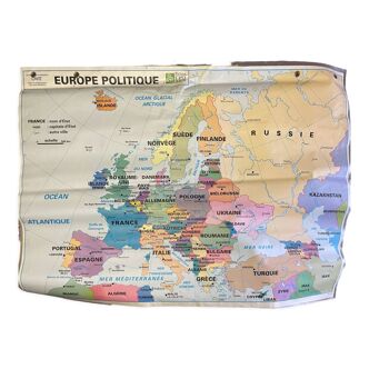 School poster Political Europe and Landforms