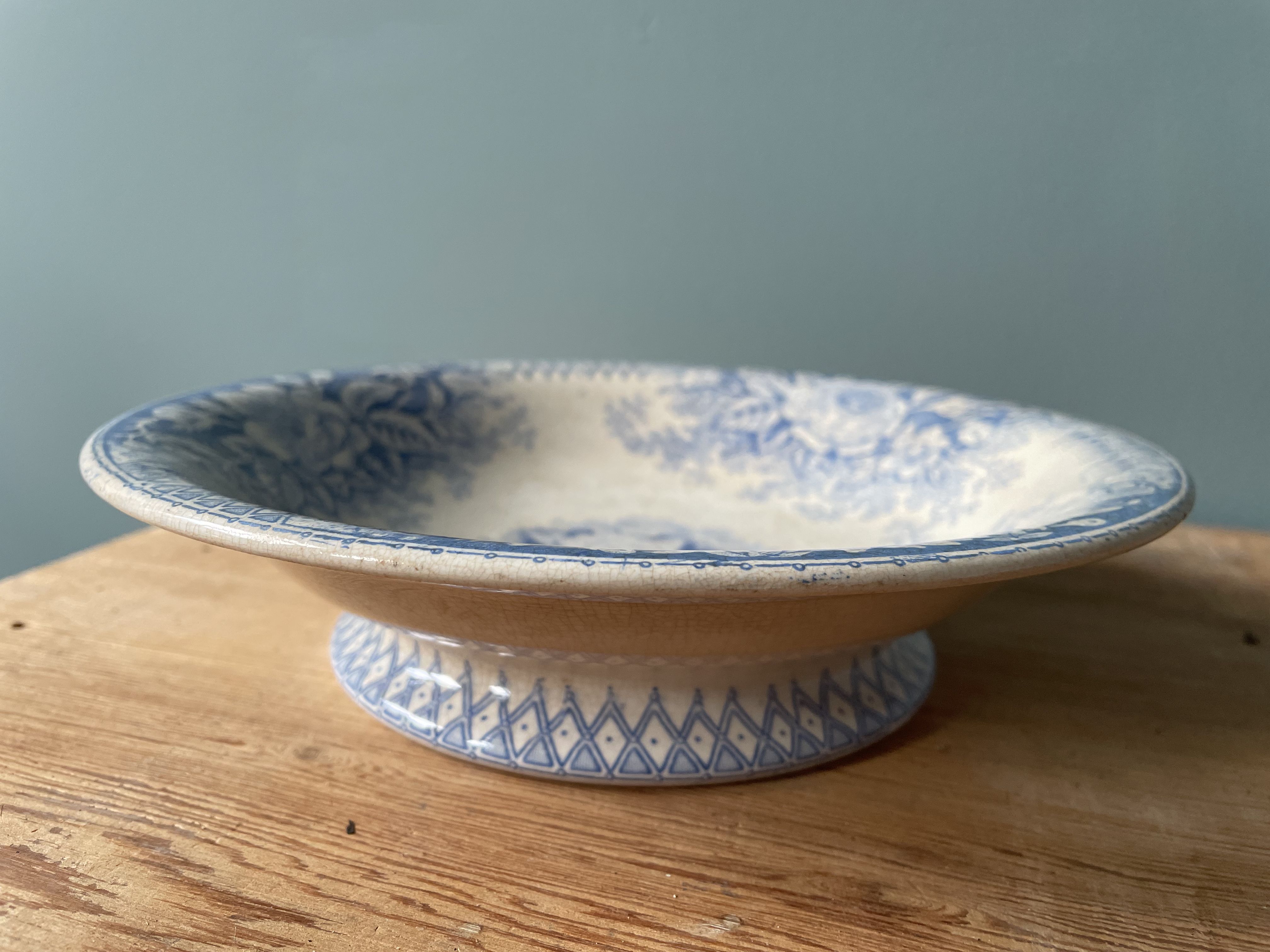 Compotier ancien XIXème U et Cie Sarreguemines, model Jardinière