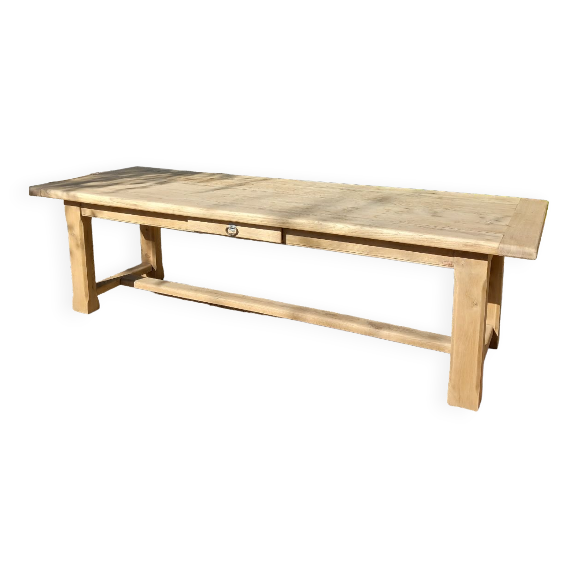 Old farm table in solid oak 2 m 63