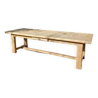 Old farm table in solid oak 2 m 63