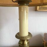 Brass candlestick style lamp