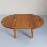 Dining table in solid oiled elm, Sénac edition