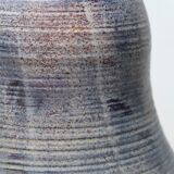 Signed ceramic lamp, raffia lampshade, 70s