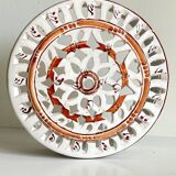 Handcrafted terracotta wall lamp enamelled bordeaux center