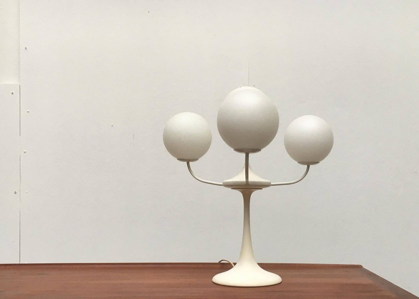 Table lamp in glass and metal by E.R. Nele for Temde, 1960s