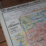 Old school map "Le Massif Central" No.2 Hatier