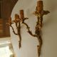 Pair of antique Rococo wall sconces in Louis XV style.