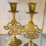 Lot 2 golden candle holders