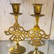 Lot 2 golden candle holders