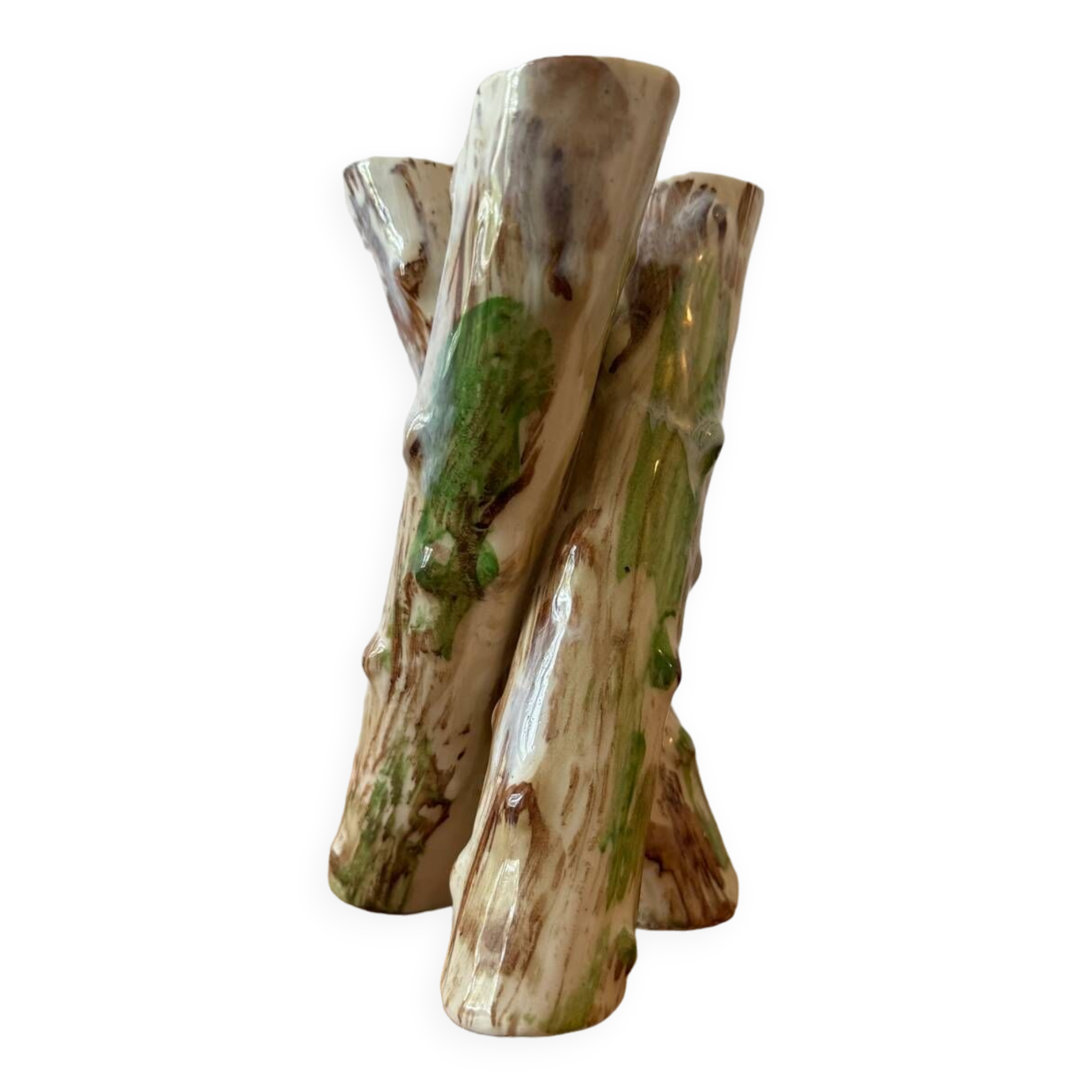 Majolica tripod vase early 20th