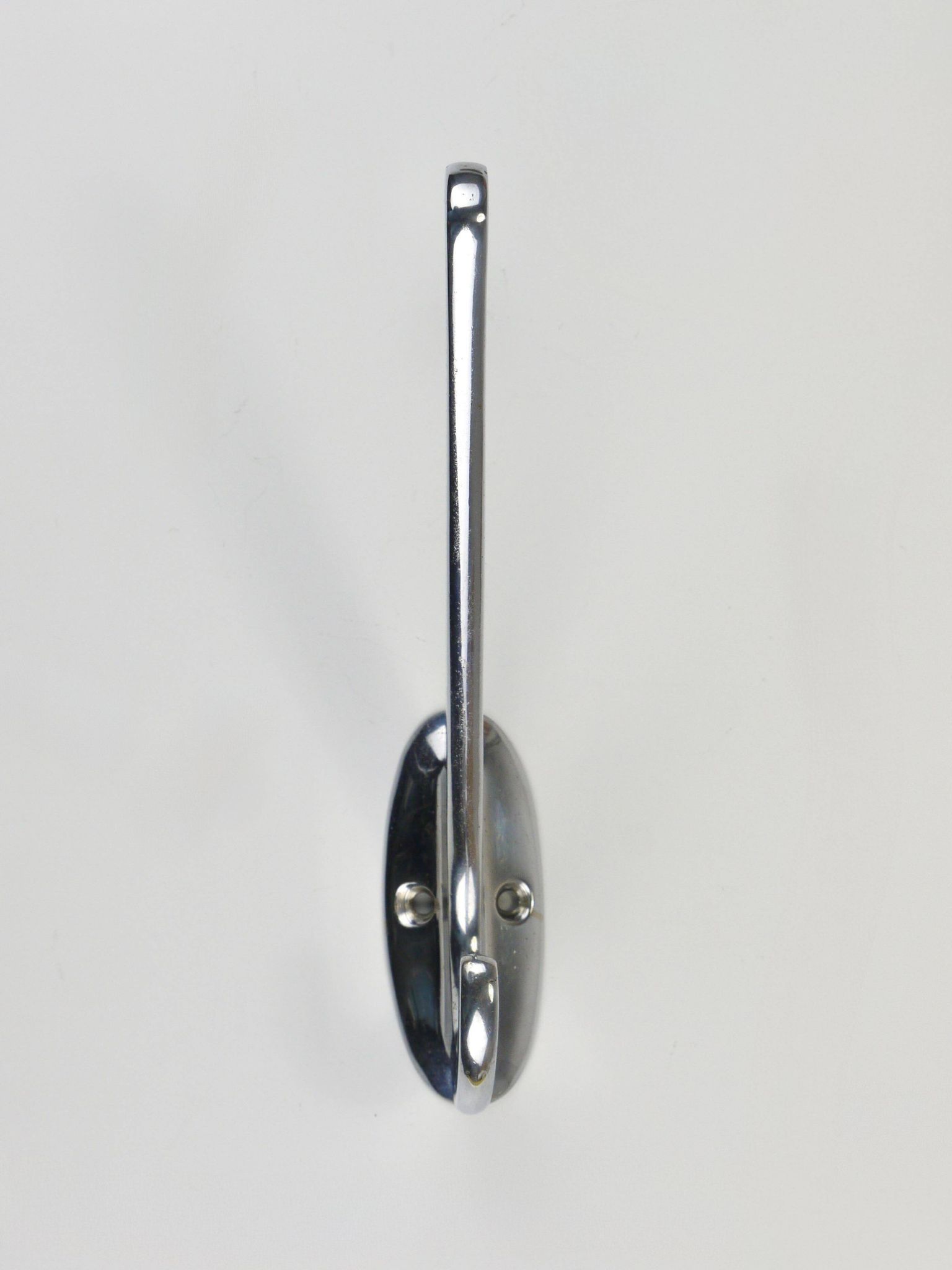 Up to 5 large Art Deco Bauhaus wall hooks in nickel and brass, Vienna, 1930s.