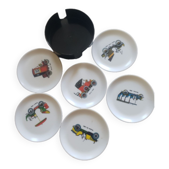 6 vintage vintage cars coasters