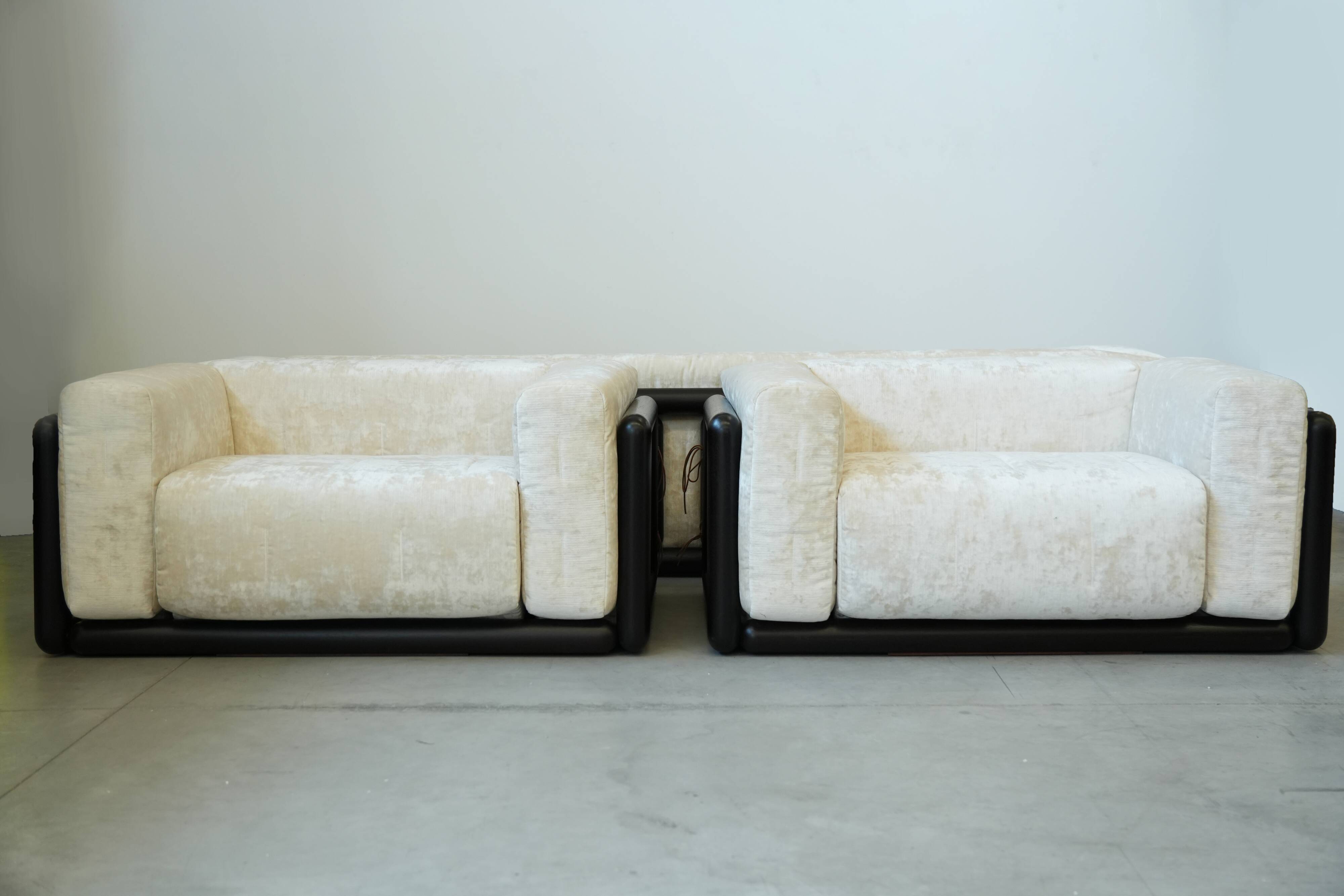 1973 “Cornaro” Sofa & Armchair Set by Carlo Scarpa for Simon