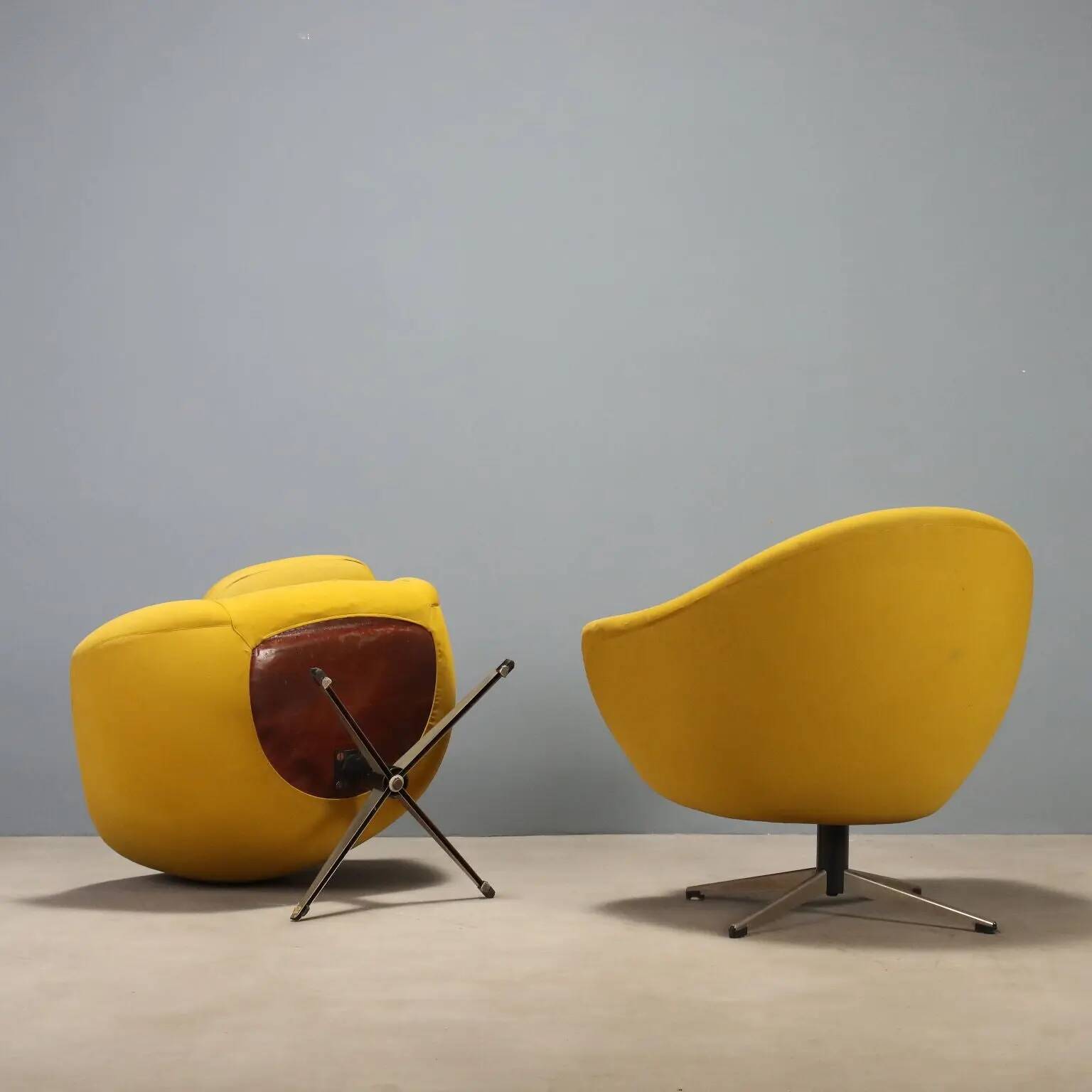 Pair of swivel armchairs by Carl Eric Klote for Overman MFG