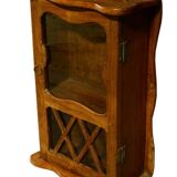 Old brown wall showcase 1950s old teak wood india