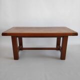 Brutalistic coffee table in solid wood of the years 60