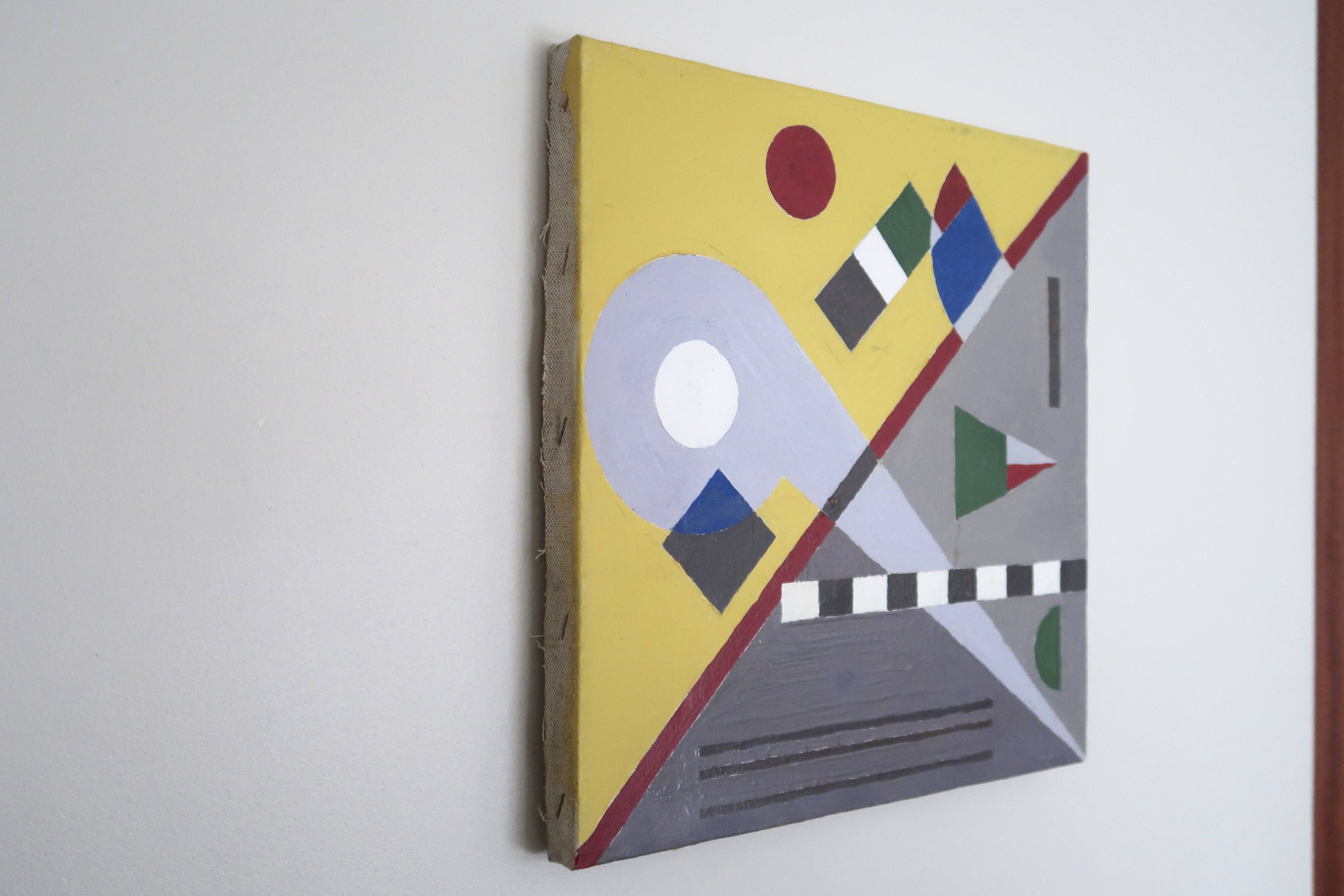 Tableau, peinture abstraite constructiviste, république tchèque